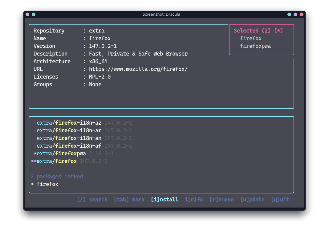 dracula theme in gaur