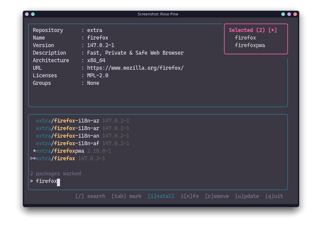 rose pine theme in gaur