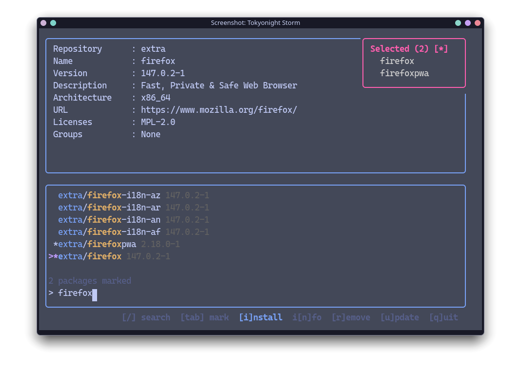 tokyo night storm theme in gaur